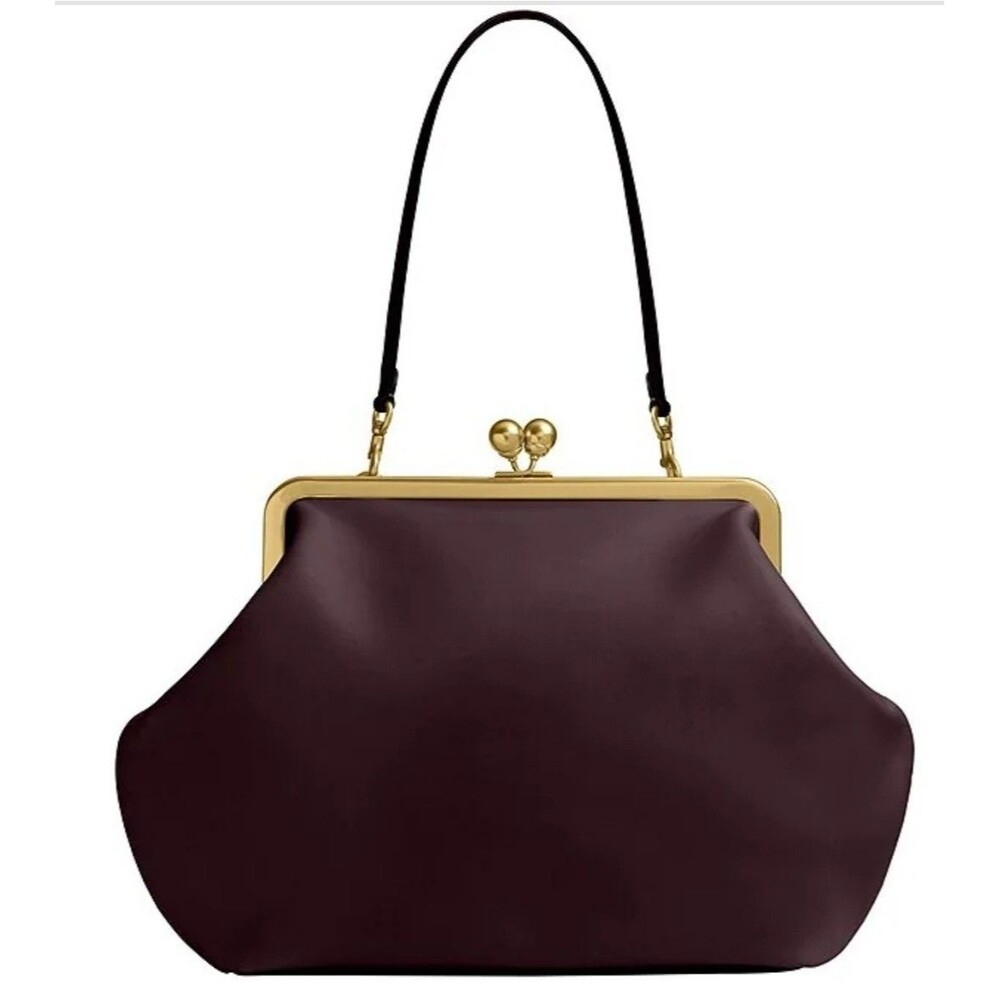 Coach Large Oversized Kisslock Frame Bag BLACK CURRANT MERLOT -NEW COLOR - NWT